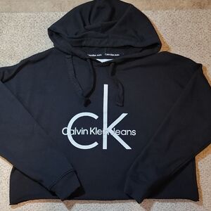 Calvin Klein Black Cropped Hoodie